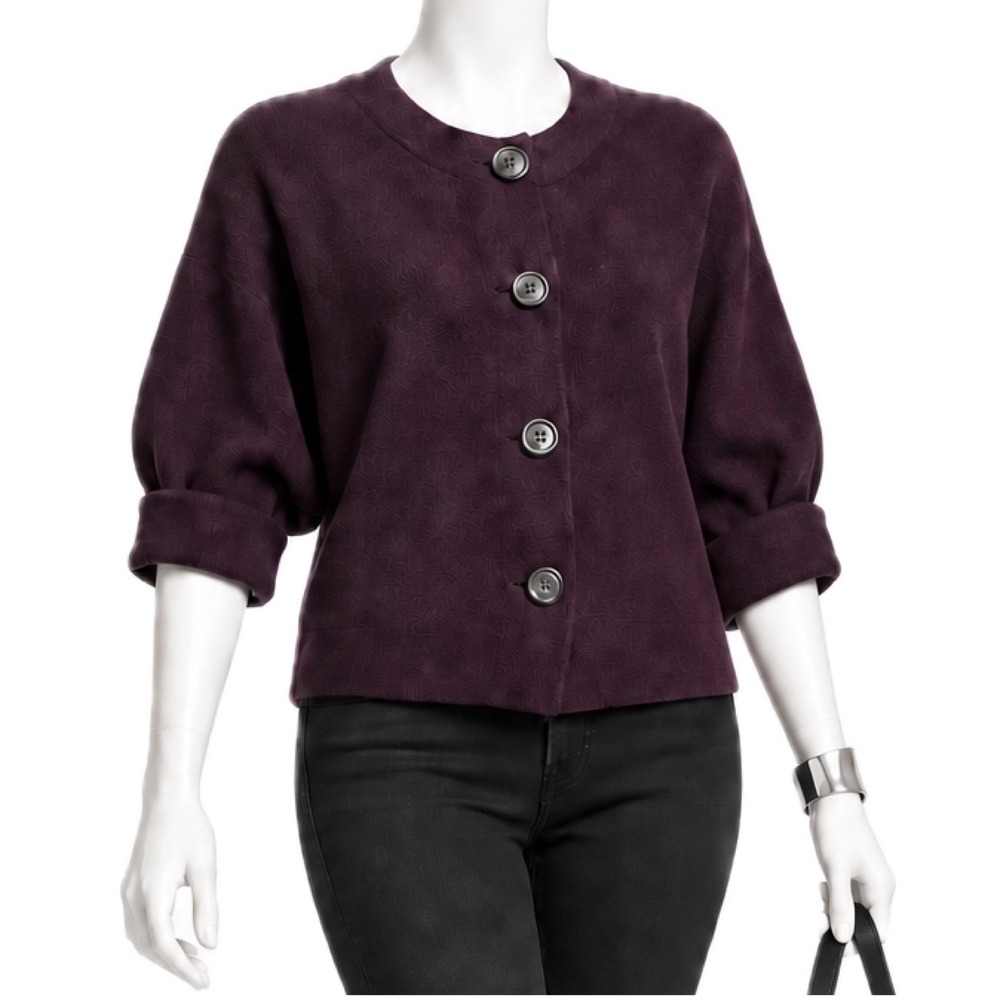 BANANA REPUBLIC 100% Wool Plum Dark Purple Batwing Cardigan Sweater | Women's M
